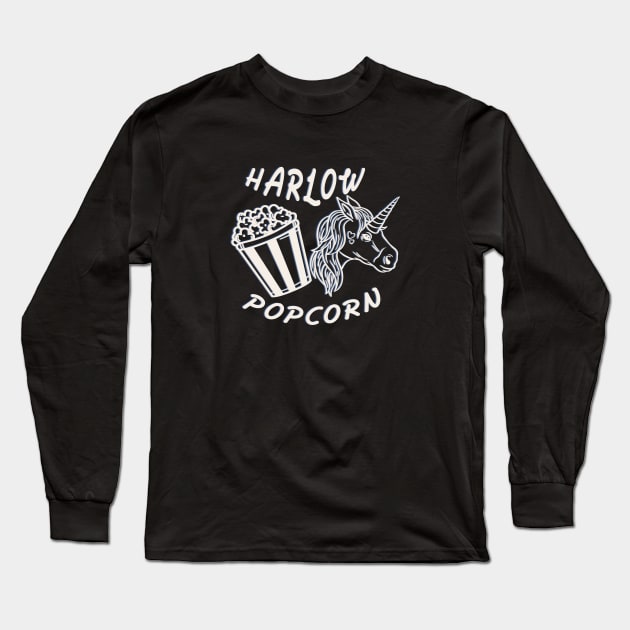 Harlow And Popcorn Funny Popcorn The Pony Long Sleeve T-Shirt by Selva_design14